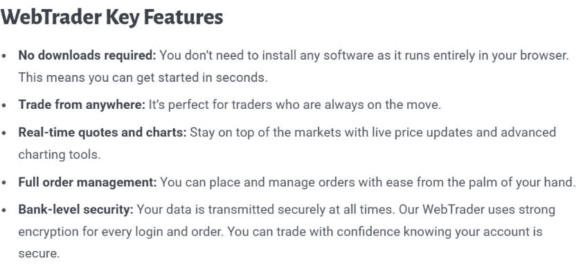 WebTrader de TabTrade, versión web de MT5