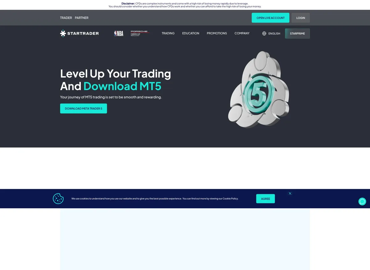 Página de plataformas de trading de StarTrader en septiembre de 2026