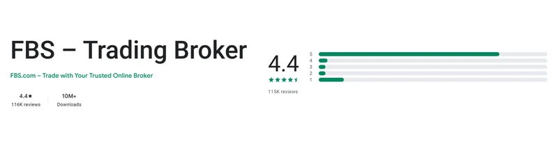 Ficha de Google Play de FBS tal como se ve en México, capturada el 10 sep 2026.