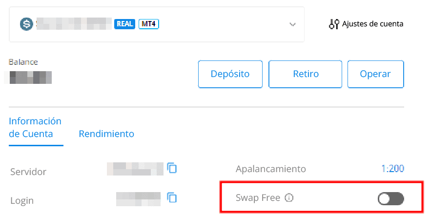 Activación de cuenta sin swaps