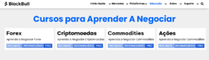 Recursos educacionais da BlackBull