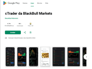 Aplicativo móvel BlackBull Markets cTrader