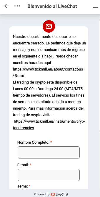 Tickmill Live Chat