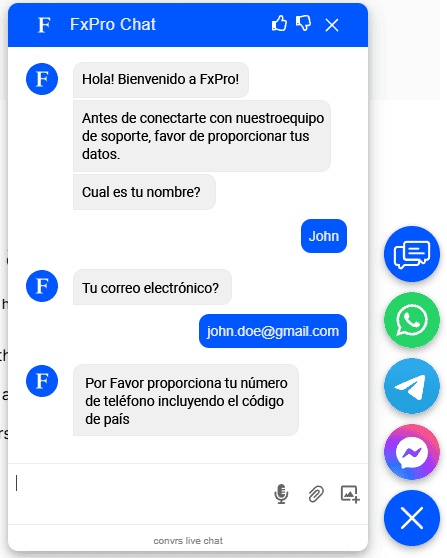 El servicio al cliente de FxPro