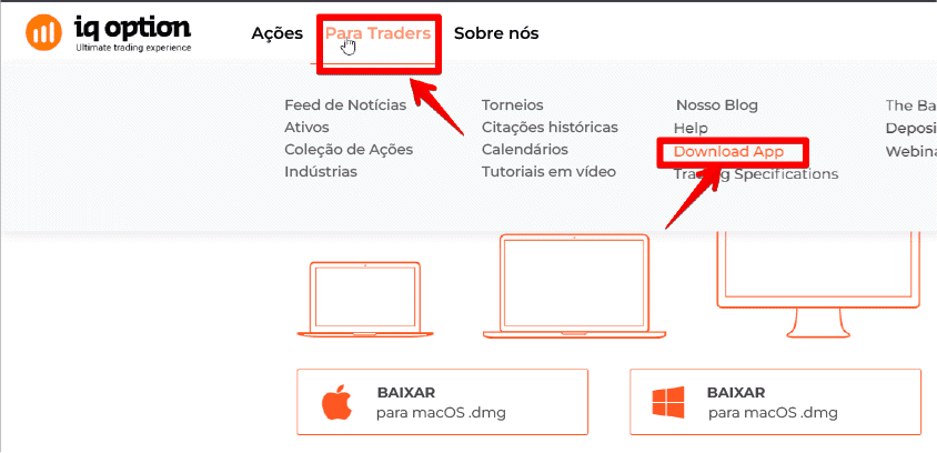 IQ Option aplicação