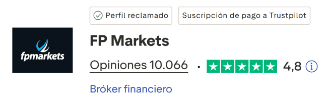 FP Markets TrustPilot Score