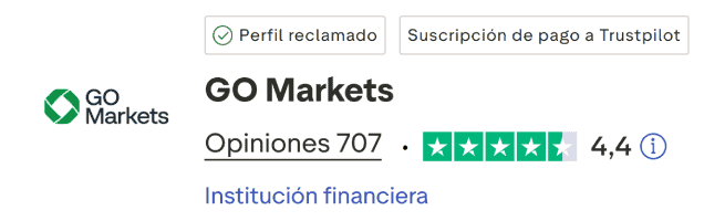 GO Markets TrustPilot Score
