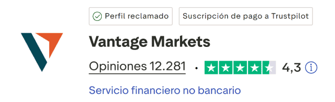 Vantage TrustPilot Score