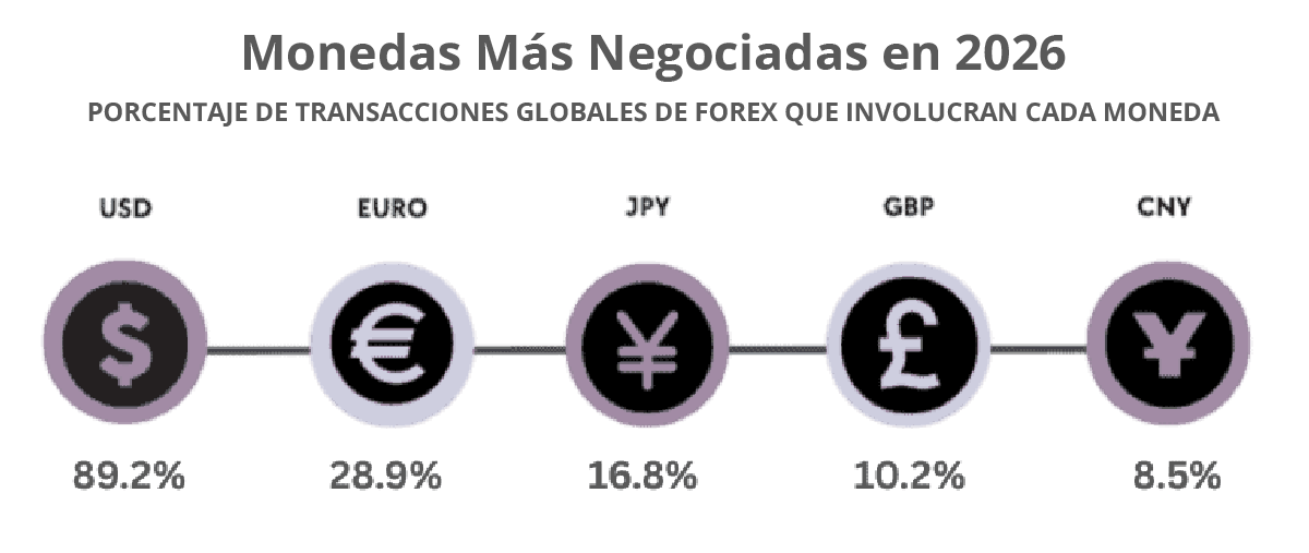 monedas mas negociadas en 2026