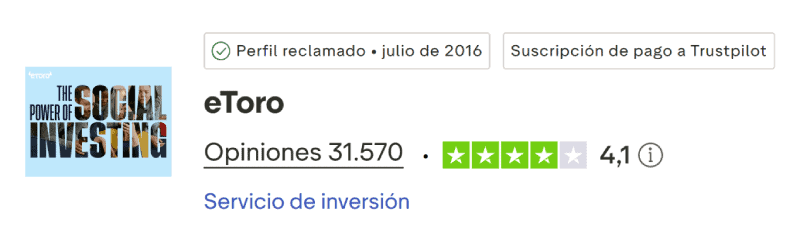 eToro Trustpilot