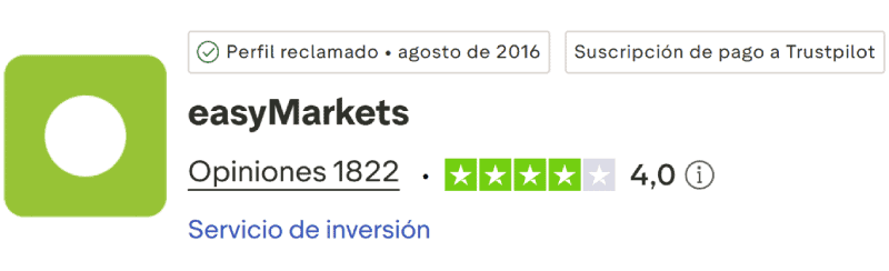 easyMarkets Trustpilot